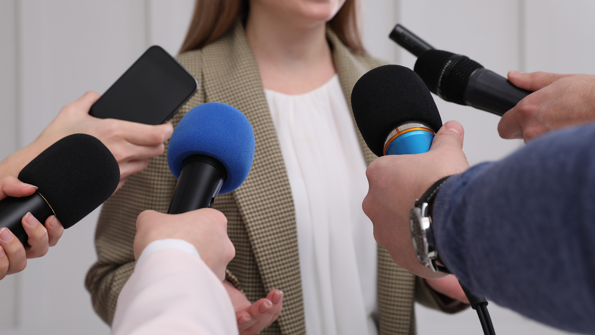 Interview with microphones