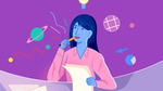 An illustration of a lady thinking