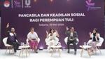 Speakers in the discussion “Pancasila dan Keadilan Sosial Bagi Perempuan Tuli”