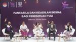 Para pembicara dalam dalam diskusi “Pancasila dan Keadilan Sosial Bagi Perempuan Tuli”