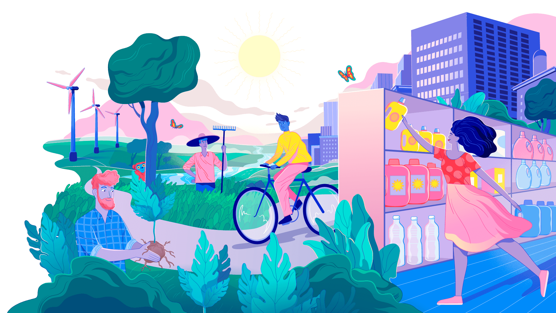 Sebuah ilustrasi tindakan berkelanjutan